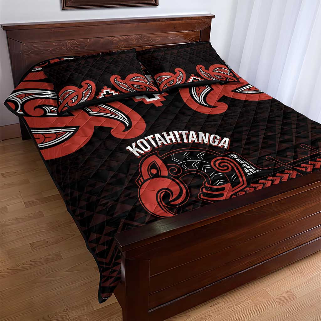 Maori Waitangi Quilt Bed Set Kotahitanga Poutama Mix Whakairo - Polynesian Pride