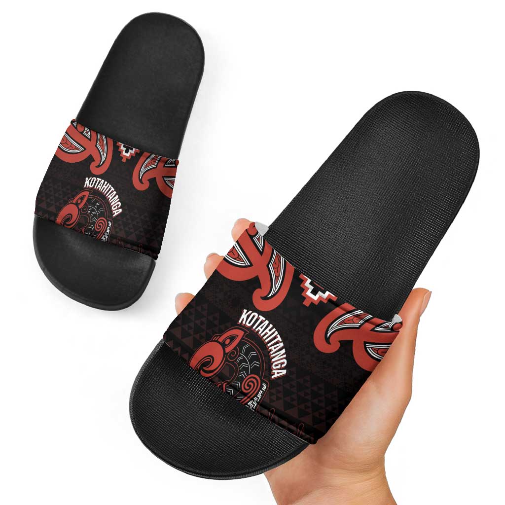 Maori Waitangi Slide Sandals Kotahitanga Poutama Mix Whakairo LT7 - Polynesian Pride