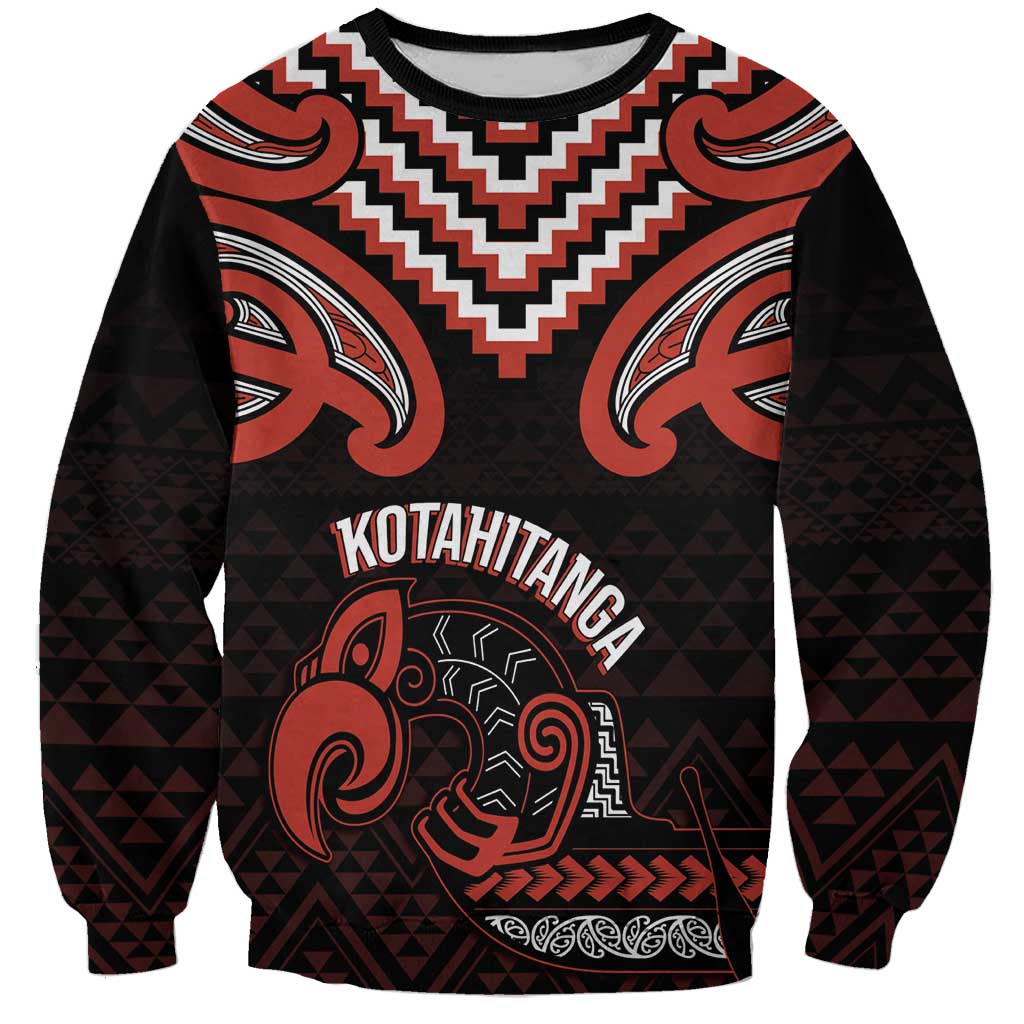 Maori Waitangi Sweatshirt Kotahitanga Poutama Mix Whakairo - Polynesian Pride