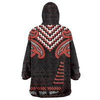 Maori Waitangi Wearable Blanket Hoodie Kotahitanga Poutama Mix Whakairo - Polynesian Pride