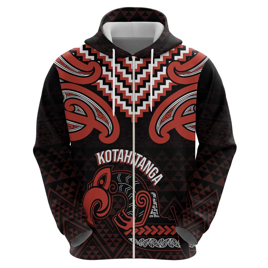 Maori Waitangi Zip Hoodie Kotahitanga Poutama Mix Whakairo - Polynesian Pride