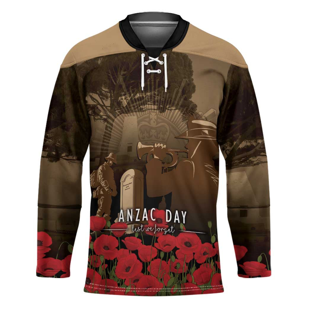 Australia - New Zealand ANZAC Lone Pine Hockey Jersey The Last Post