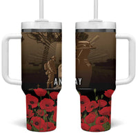Australia - New Zealand ANZAC Lone Pine Tumbler With Handle The Last Post LT7 One Size: 40 oz Old Gold - Polynesian Pride