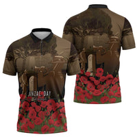 Australia - New Zealand ANZAC Lone Pine Zipper Polo Shirt The Last Post LT7 - Polynesian Pride