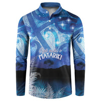 NZ Maori Matariki Scenery Button Sweatshirt Galaxy Sky