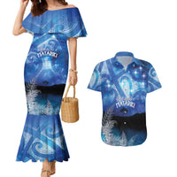 NZ Maori Matariki Scenery Couples Matching Mermaid Dress and Hawaiian Shirt Galaxy Sky LT7 Galaxy - Polynesian Pride