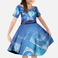 NZ Maori Matariki Scenery Family Matching Short Sleeve Bodycon Dress and Hawaiian Shirt Galaxy Sky