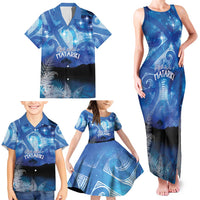 NZ Maori Matariki Scenery Family Matching Tank Maxi Dress and Hawaiian Shirt Galaxy Sky LT7 - Polynesian Pride