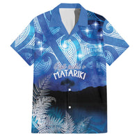 NZ Maori Matariki Scenery Family Matching Tank Maxi Dress and Hawaiian Shirt Galaxy Sky LT7 Dad's Shirt - Short Sleeve Galaxy - Polynesian Pride
