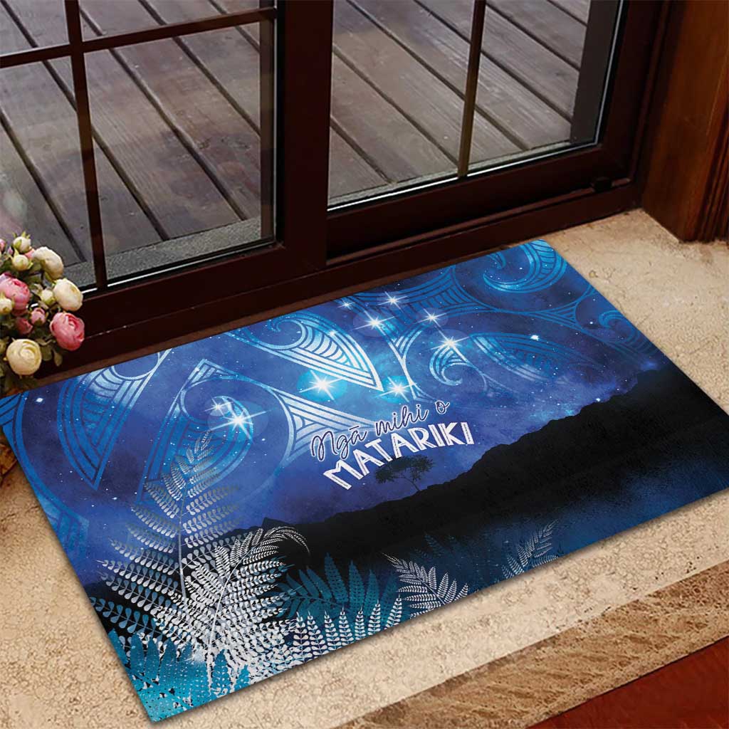 NZ Maori Matariki Scenery Rubber Doormat Galaxy Sky