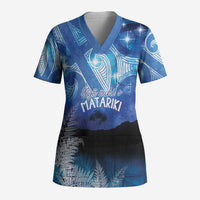 NZ Maori Matariki Scenery Scrub Top Galaxy Sky