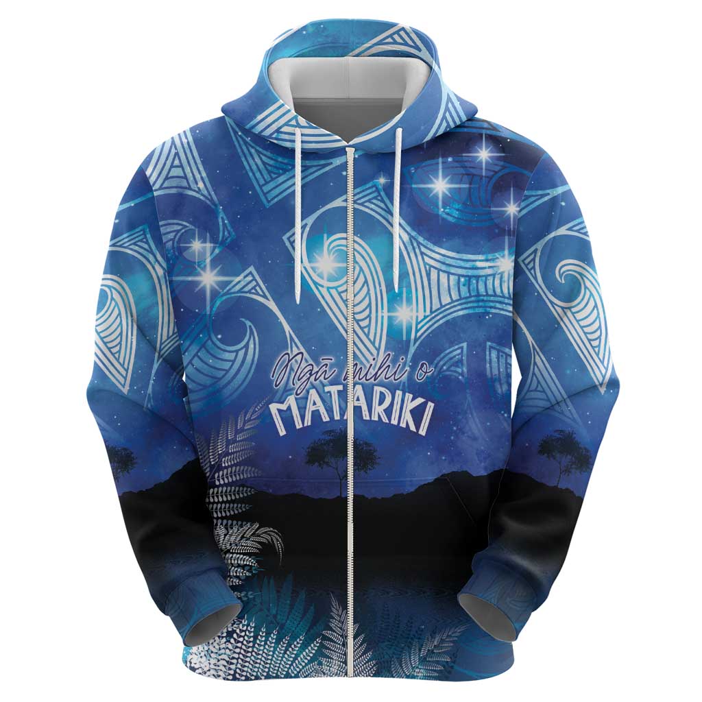 NZ Maori Matariki Scenery Zip Hoodie Galaxy Sky LT7 - Polynesian Pride
