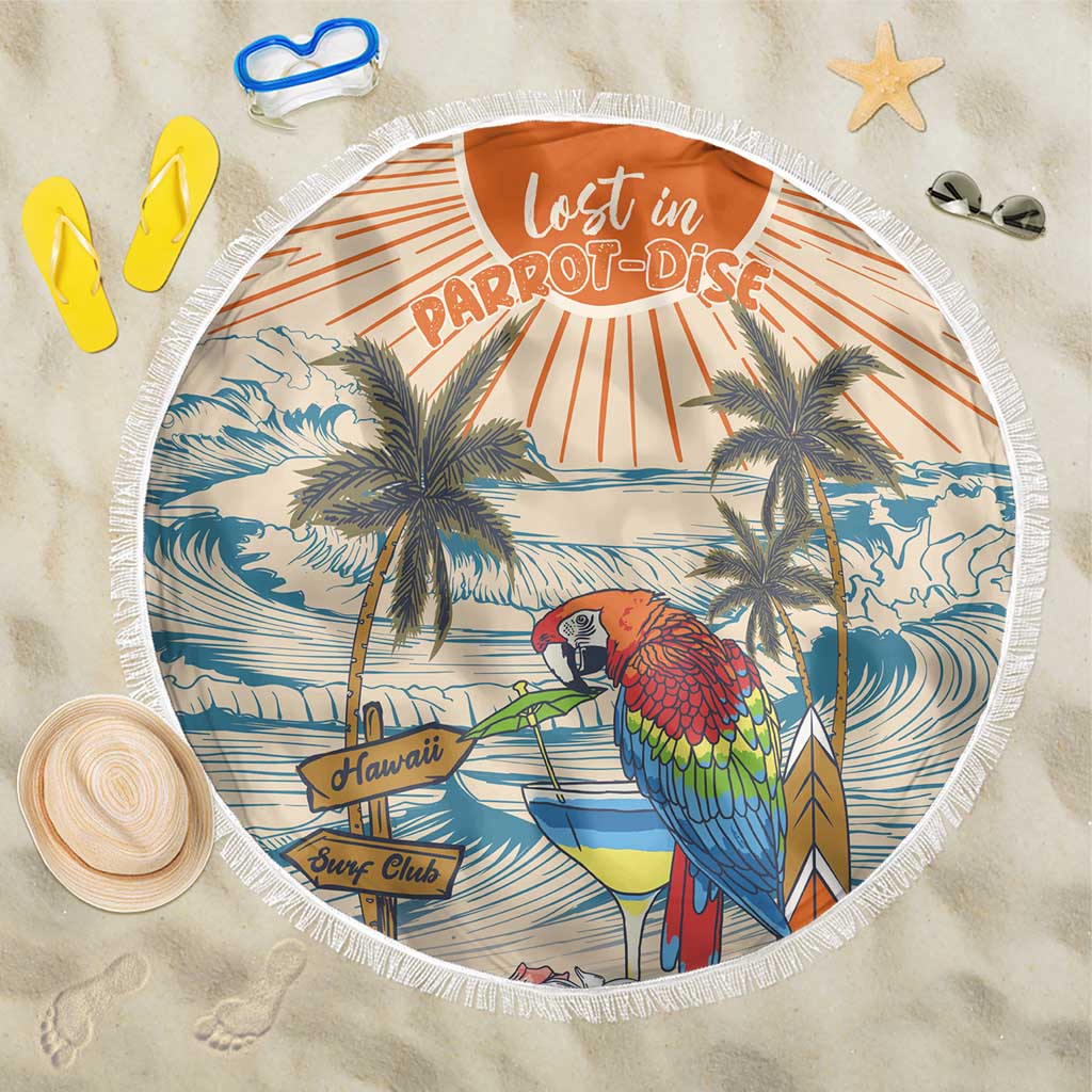 Christmas In July - Hawaii Retro Beach Blanket Lost In Parrot-dise
