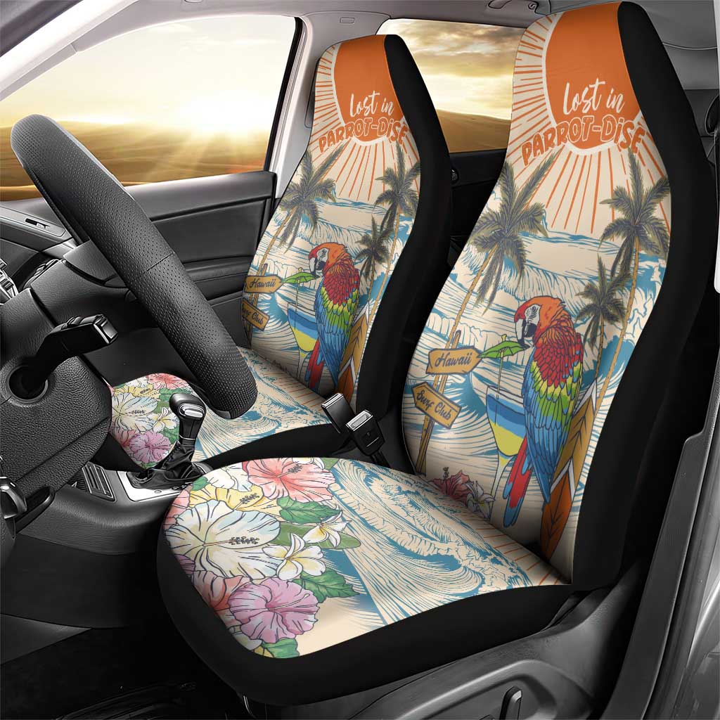 Christmas In July - Hawaii Retro Car Seat Cover Lost In Parrot-dise