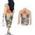 Personalized Christmas In July - Hawaii Retro Couples Matching Off The Shoulder Long Sleeve Dress and Long Sleeve Button Shirt Lost In Parrot-dise
