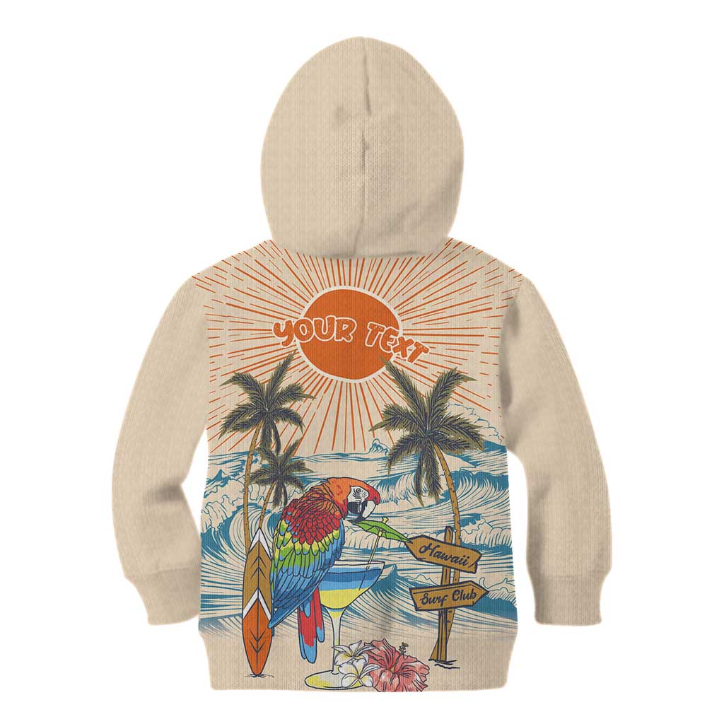 Personalized Christmas In July - Hawaii Retro Kid Hoodie Lost In Parrot-dise