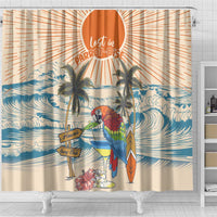 Christmas In July - Hawaii Retro Shower Curtain Lost In Parrot-dise
