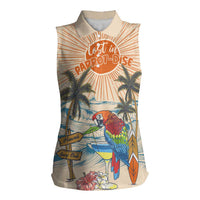 Personalized Christmas In July - Hawaii Retro Women Sleeveless Polo Shirt Lost In Parrot-dise LT7 Female Beige - Polynesian Pride