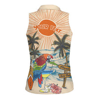Personalized Christmas In July - Hawaii Retro Women Sleeveless Polo Shirt Lost In Parrot-dise LT7 - Polynesian Pride