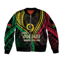Personalised Vanuatu Bomber Jacket 43rd Hapi Indipendens Long LT7 Unisex Black - Polynesian Pride