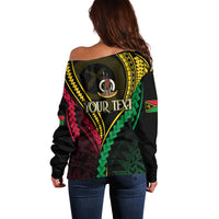 Personalised Vanuatu Off Shoulder Sweater 43rd Hapi Indipendens Long LT7 - Polynesian Pride