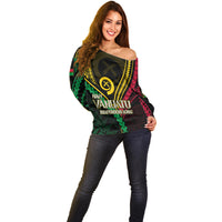Personalised Vanuatu Off Shoulder Sweater 43rd Hapi Indipendens Long LT7 - Polynesian Pride