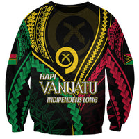 Personalised Vanuatu Sweatshirt 44th Hapi Indipendens Long LT7 Unisex Black - Polynesian Pride