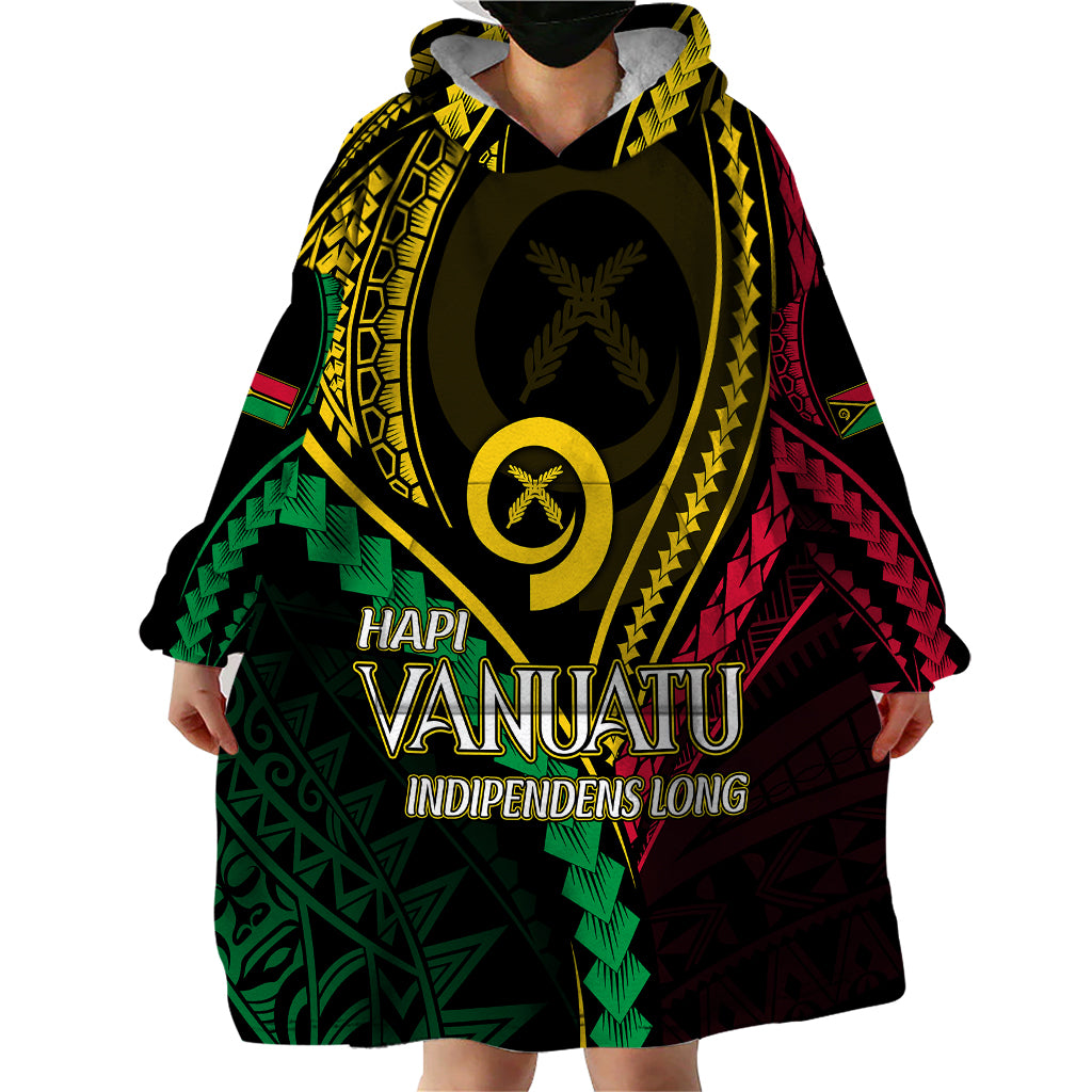 Personalised Vanuatu Wearable Blanket Hoodie 44th Hapi Indipendens Long LT7 - Polynesian Pride