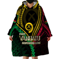 Personalised Vanuatu Wearable Blanket Hoodie 44th Hapi Indipendens Long LT7 - Polynesian Pride