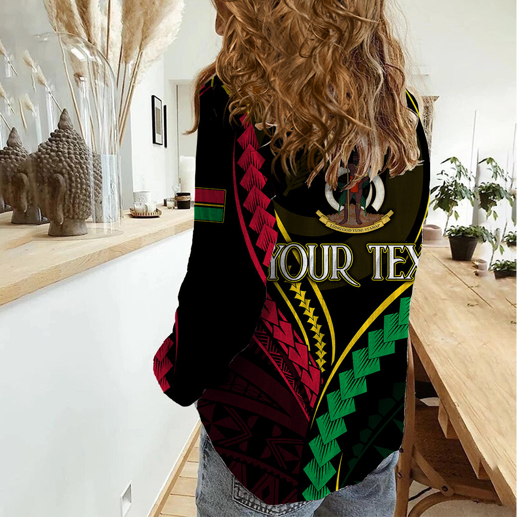 Personalised Vanuatu Women Casual Shirt 44th Hapi Indipendens Long LT7 - Polynesian Pride
