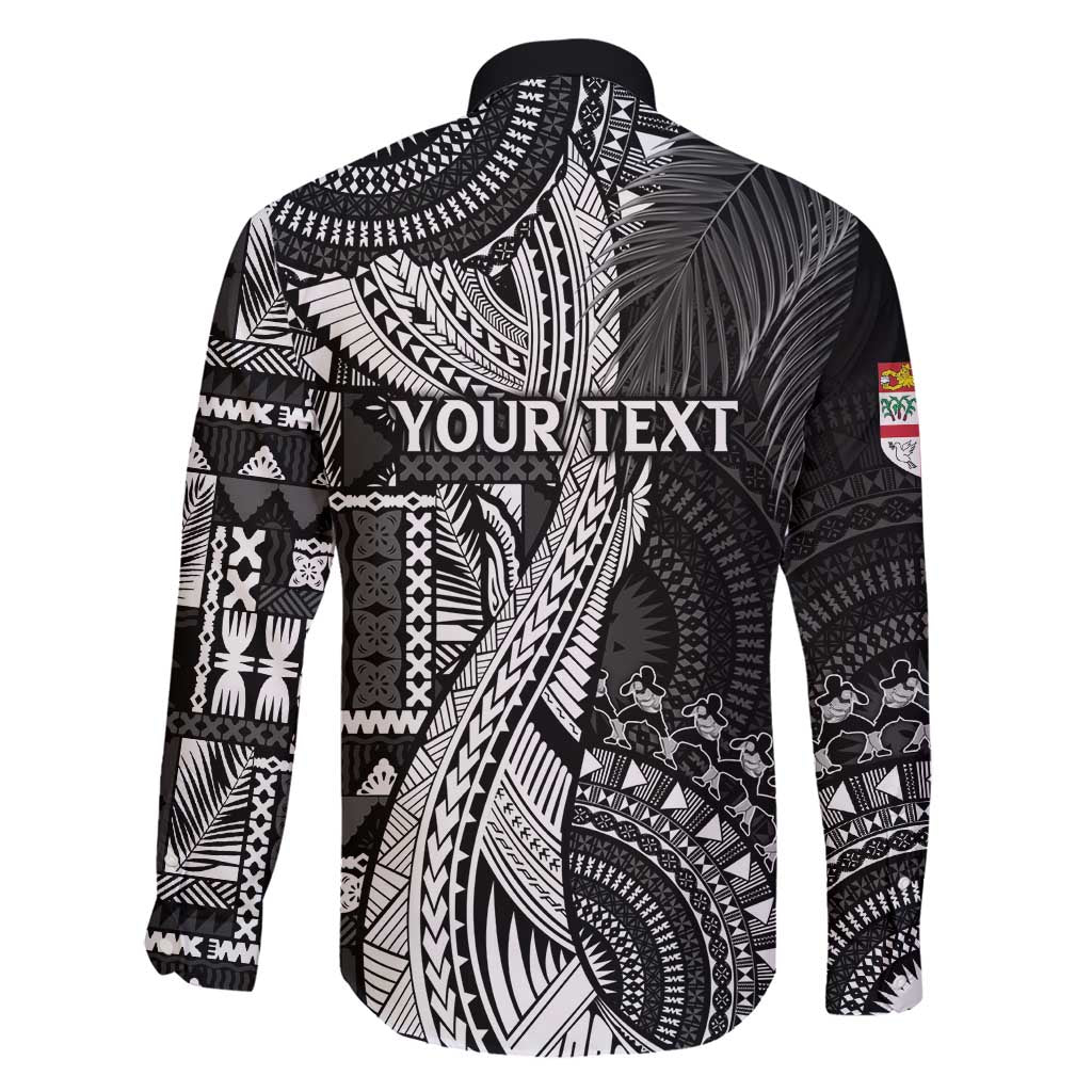 Fiji Rugby Personalised Bula Masi Family Matching Short Sleeve Bodycon Dress and Hawaiian Shirt Fish Tail Kaivity Cibi - Black