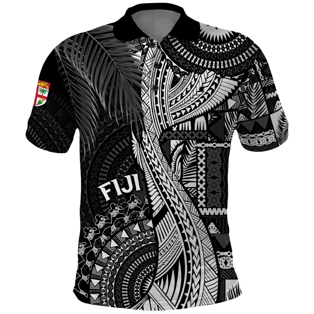 Fiji Rugby Personalised Bula Masi Polo Shirt Fish Tail Kaivity Cibi - Black