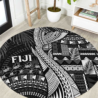 Fiji Rugby Bula Masi Round Carpet Fish Tail Kaivity Cibi - Black