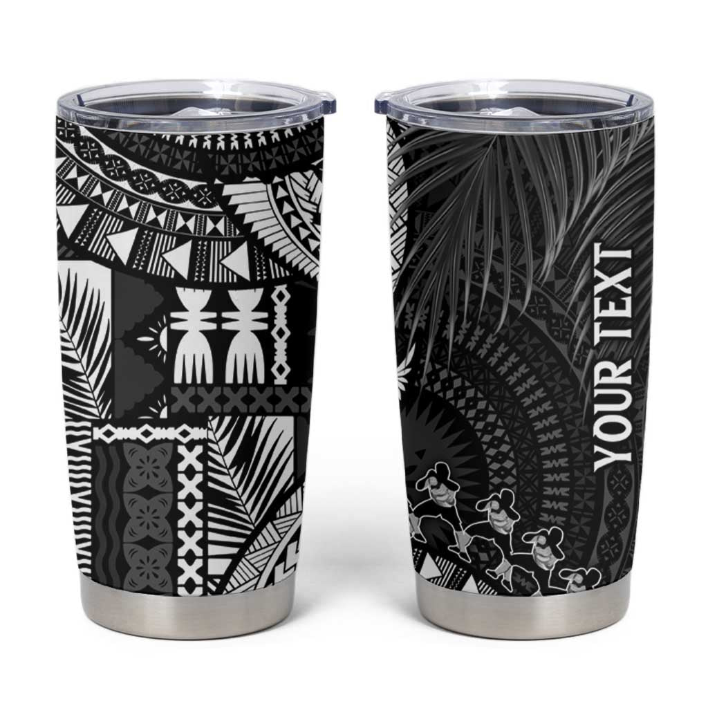 Fiji Rugby Personalised Bula Masi Tumbler Cup Fish Tail Kaivity Cibi - Black