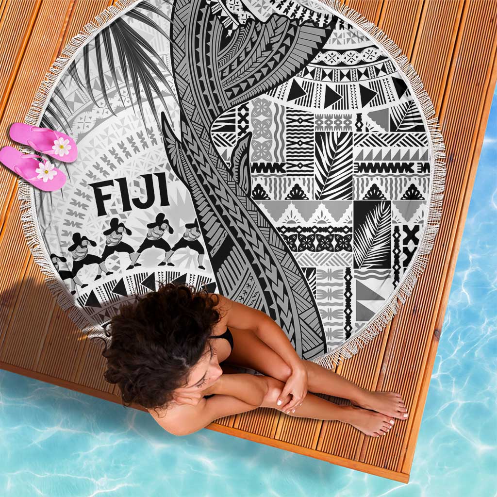 Fiji Rugby Bula Masi Beach Blanket Fish Tail Kaivity Cibi - White