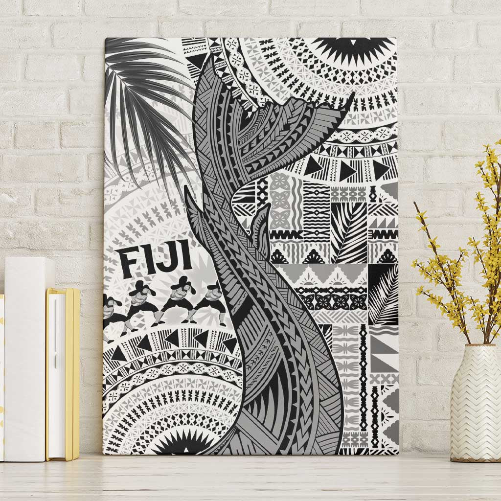 Fiji Rugby Bula Masi Canvas Wall Art Fish Tail Kaivity Cibi - White