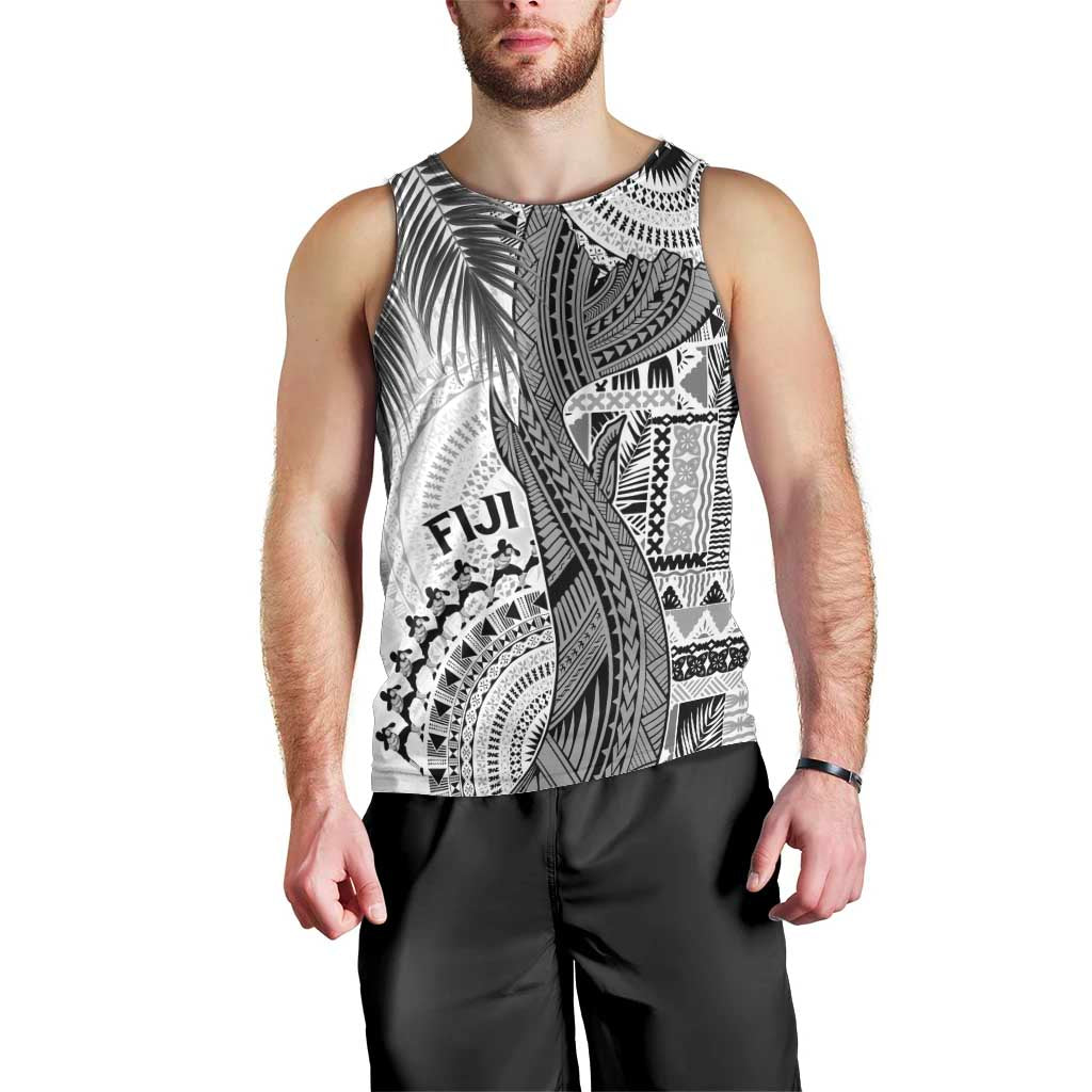 Fiji Rugby Personalised Bula Masi Men Tank Top Fish Tail Kaivity Cibi - White