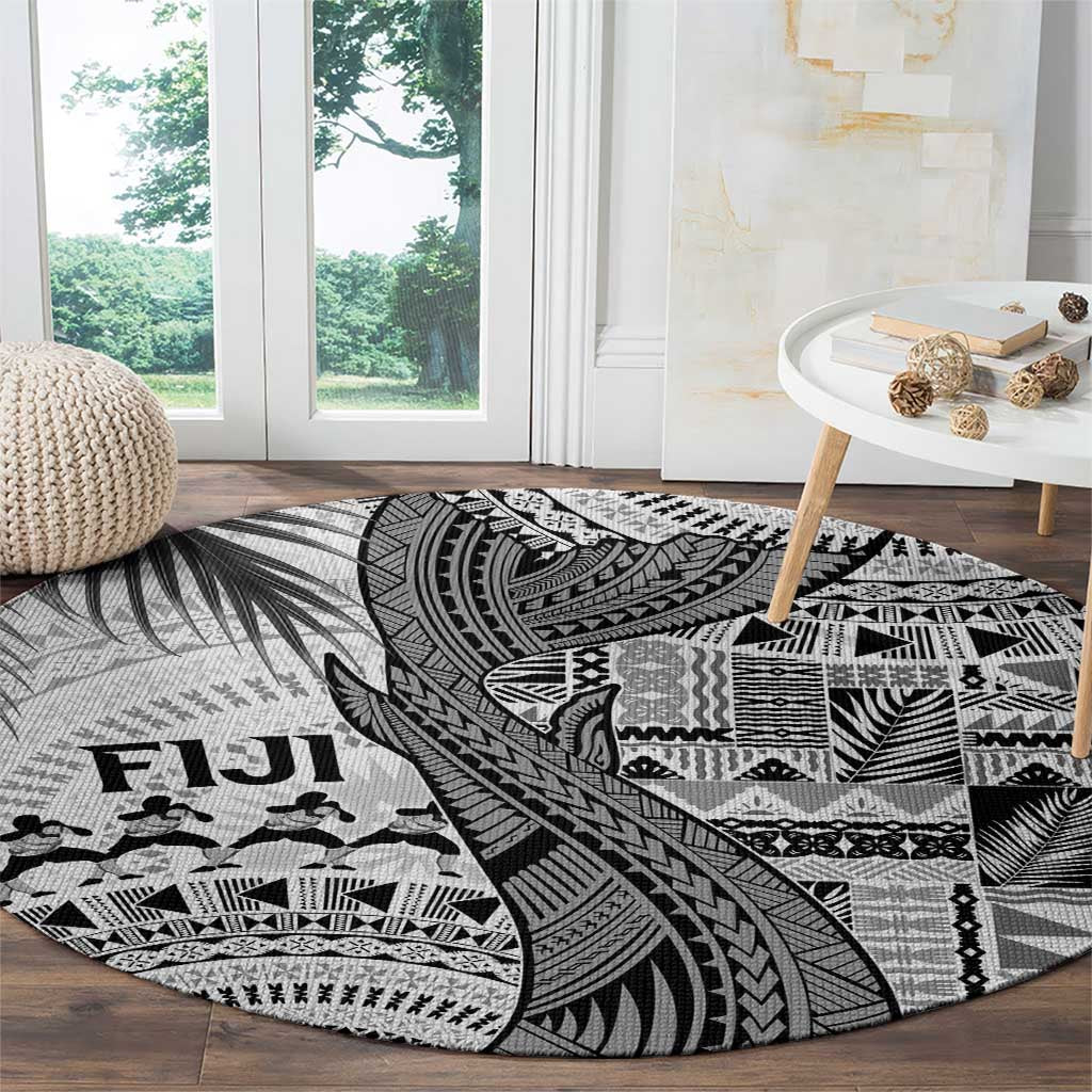 Fiji Rugby Bula Masi Round Carpet Fish Tail Kaivity Cibi - White