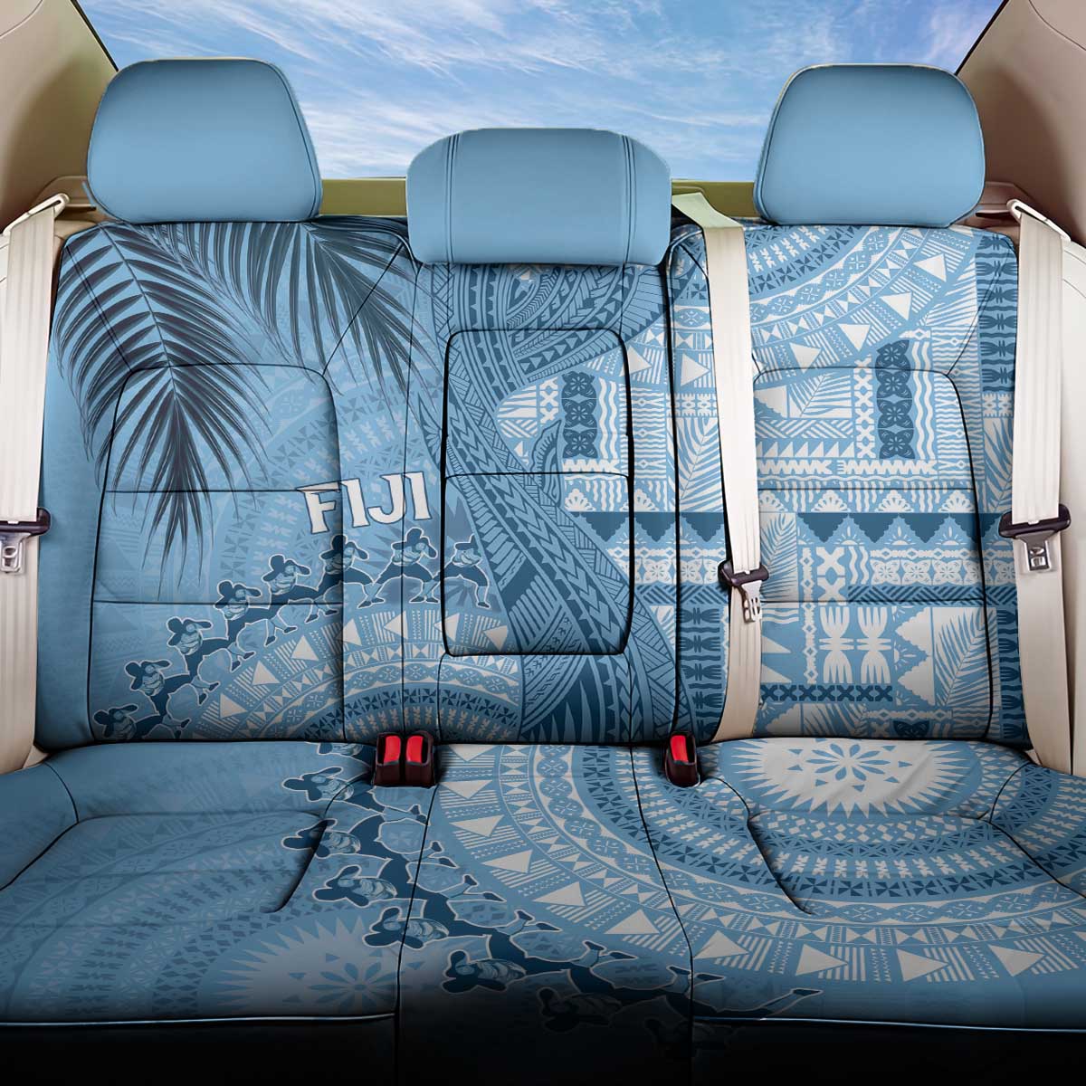 Fiji Rugby Bula Masi Back Car Seat Cover Fish Tail Kaivity Cibi - Turquoise