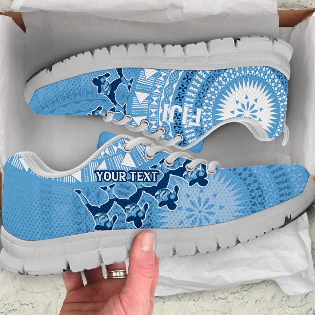 Fiji Rugby Personalised Bula Masi Sneakers Fish Tail Kaivity Cibi - Turquoise