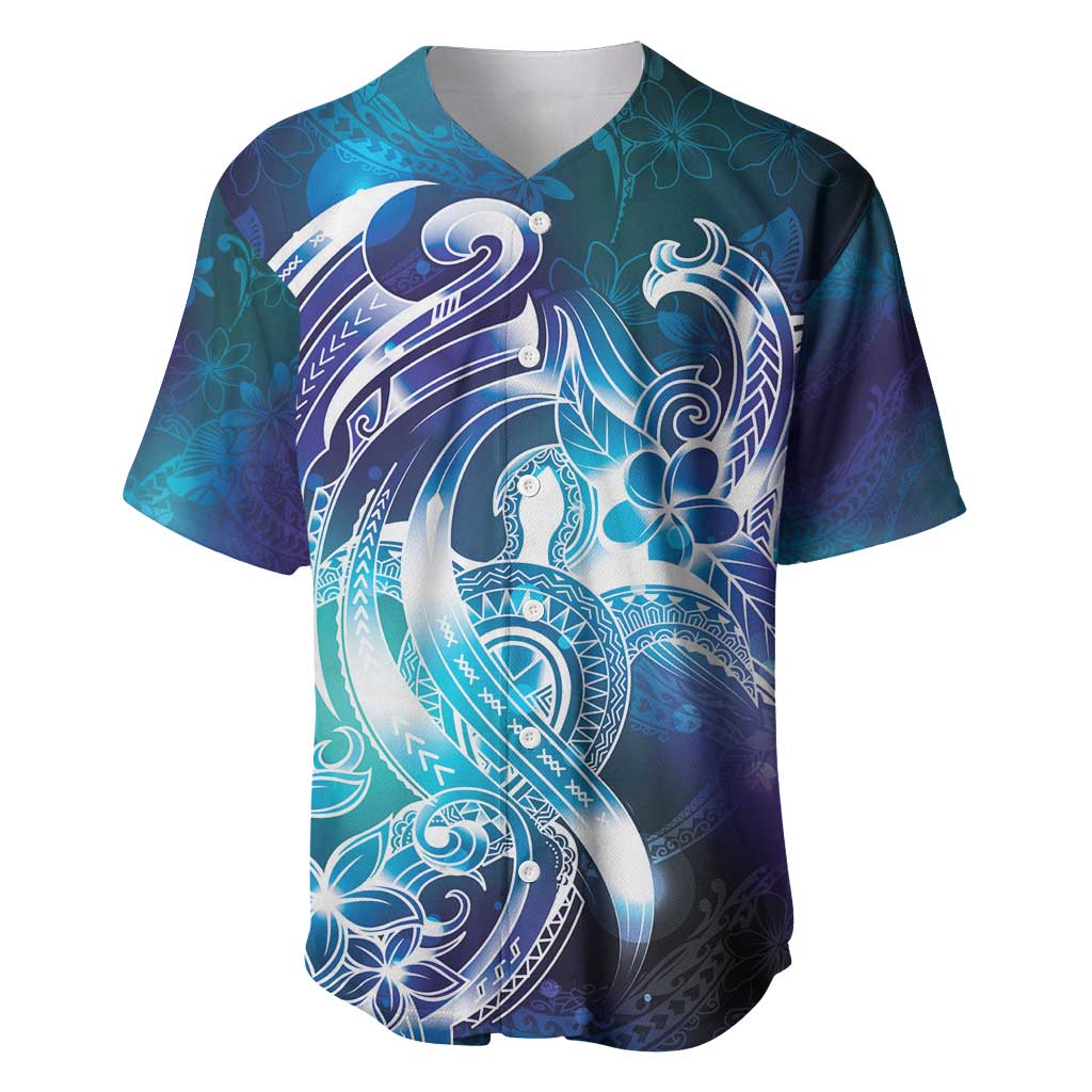 Aloha Hawaii Turtle Baseball Jersey Teal Purple Ribbon - Polynesian Pride