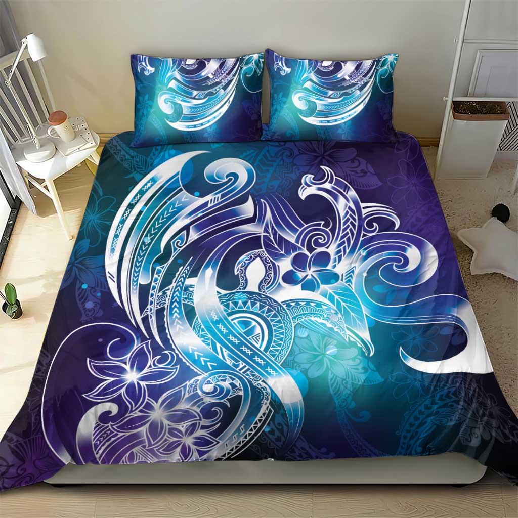 Aloha Hawaii Turtle Bedding Set Teal Purple Ribbon - Polynesian Pride