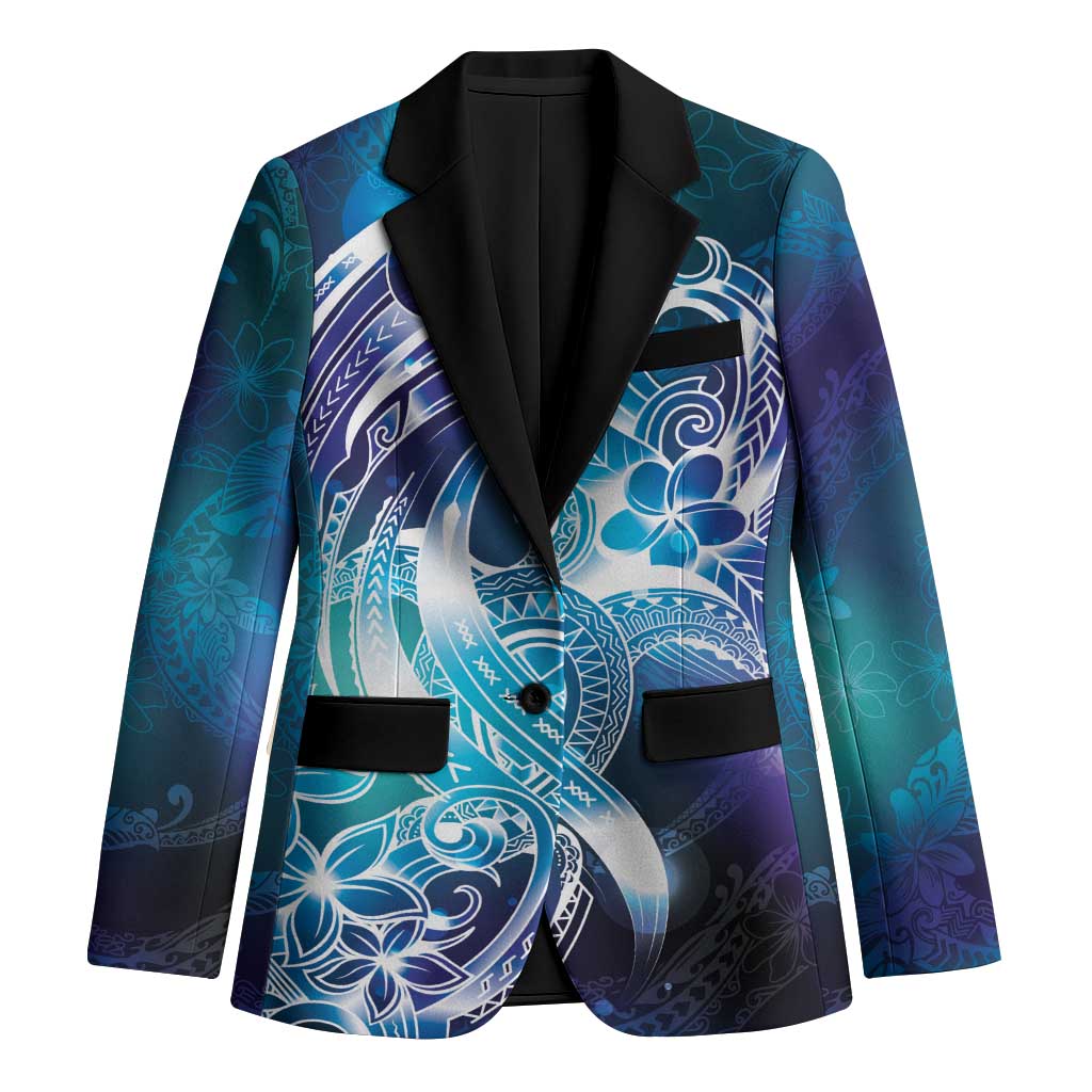 Aloha Hawaii Turtle Blazer Teal Purple Ribbon LT7 Unisex Purple Teal - Polynesian Pride
