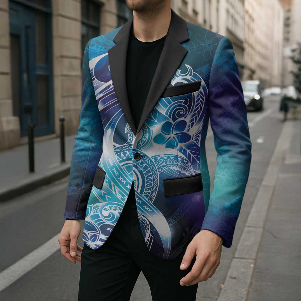 Aloha Hawaii Turtle Blazer Teal Purple Ribbon LT7 - Polynesian Pride