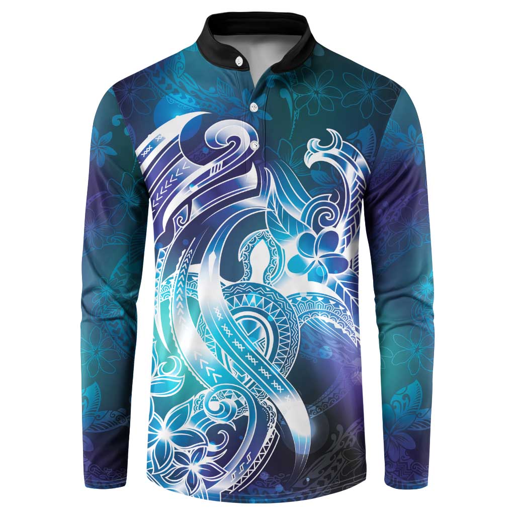 Aloha Hawaii Turtle Button Sweatshirt Teal Purple Ribbon - Polynesian Pride