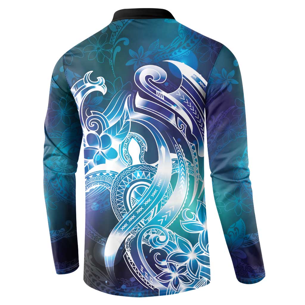 Aloha Hawaii Turtle Button Sweatshirt Teal Purple Ribbon - Polynesian Pride