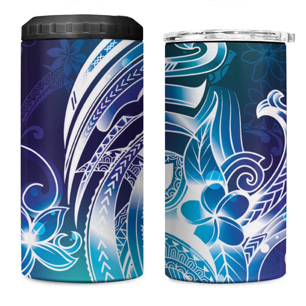 Aloha Hawaii Turtle 4 in 1 Can Cooler Tumbler Teal Purple Ribbon - Polynesian Pride