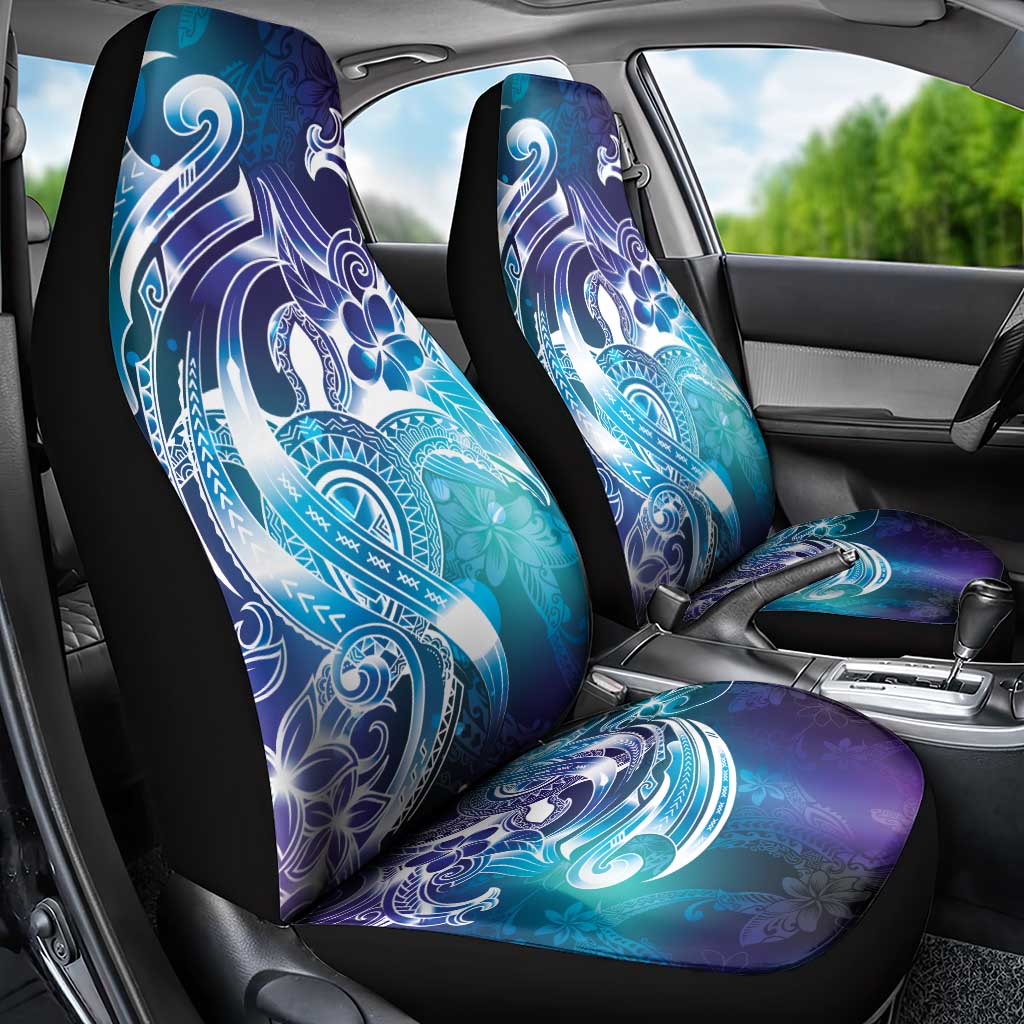 Aloha Hawaii Turtle Car Seat Cover Teal Purple Ribbon - Polynesian Pride