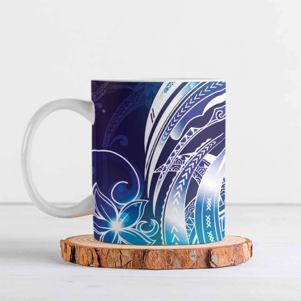 Aloha Hawaii Turtle Ceramic Mug Teal Purple Ribbon - Polynesian Pride