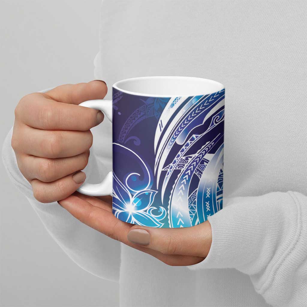 Aloha Hawaii Turtle Ceramic Mug Teal Purple Ribbon - Polynesian Pride